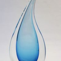 Crystal glass tear drop sculpture