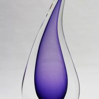 Crystal glass contemporary unique tear drop sculpture