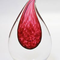 Crystal glass tear drop sculpture